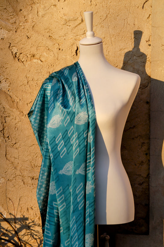 "I've Got You" Turquoise Silk Scarf